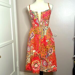 Size 0 nearly new J. Crew Bright button up front Summer Dress.